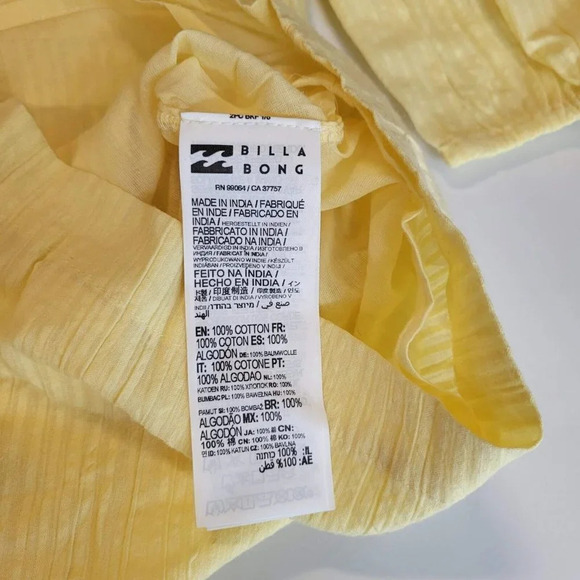 Billabong Womens Sun Valley Button Front Seersucker Romper Sunbeam Size M NWT‎ - Picture 8 of 11